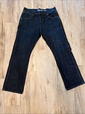 Wrangler Retro Men's ‘Dax’ Dark Blue Wash Slim Bootcut Jeans, Size 32 x 30